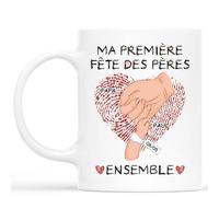 Cadeau Plus Mug Personnalisé Prénom - Notre Première Fête Des Pères - Cadeau fete des peres personnalisable, cadeau grand pere, tasse papa original, papi mug (Modèle #2)