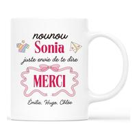 Cadeau Plus Mug Personnalisé Prénom - Nounou Juste Envie De Te Dire MERCI - Mug, Idée Cadeau, Merci Nounou