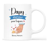 CADEAU PLUS Mug Personnalisé Prénom - Papy D'Amour Pour Toujours - Cadeau Grand-Père