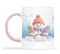 Cadeau Plus Mug Personnalisé Prénom - Papy Mamie Bonhomme De Neige - Mug mamie, Tasse personnalisable mamie (Modèle #2)