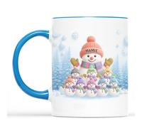 Cadeau Plus Mug Personnalisé Prénom - Papy Mamie Bonhomme De Neige - Mug mamie, Tasse personnalisable mamie (Modèle #8)
