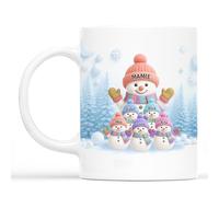 Cadeau Plus Mug Personnalisé Prénom - Papy Mamie Bonhomme De Neige - Mug mamie, Tasse personnalisable mamie (Modèle #5)