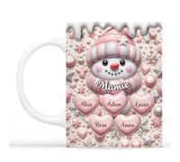 Cadeau Plus Mug Personnalisé Prénom - Papy Mamie Bonhomme De Neige - Tasse personnalisable mamie, Mug Personnalisé De Noël (Modèle #2)