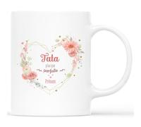 Cadeau Plus Mug Personnalisé Prénom - Tasse marraine, Mug Meilleure Marraine, Tasse Meilleure Belle-fille, tasse super tata (Tata)