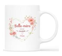 Cadeau Plus Mug Personnalisé Prénom - Tasse marraine, Mug Meilleure Marraine, Tasse Meilleure Belle-fille, tasse super tata (Belle-mère)