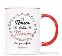 CADEAU PLUS Mug Personnalisé Prénom - Témoin Plus Que Parfaite - Cadeau Mariage Invité et Témoin