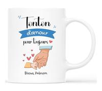 CADEAU PLUS Mug Personnalisé Prénom - Tonton D'Amour Pour Toujours - Cadeau Homme, Super Tonton, Tasse Personnalisée