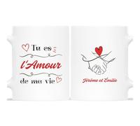 CADEAU PLUS Mug Personnalisé Prénom - Tu Es l'Amour de Ma Vie - Cadeau Couple Amoureux Personnalisable, Tasse Amour