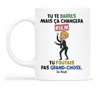 Cadeau Plus Mug Personnalisé Prénom - Tu Te Barres Mais Ça Changera Rien - Mug retraite, Cadeau depart collegue, Cadeau retraite, Tasse depart collegue de travail (1 Membre)