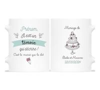 CADEAU PLUS Mug Personnalisé Prénom - Un Témoin Qui Déchire - Cadeau pour Témoin de Mariage - Tasse
