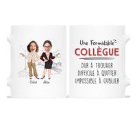 Cadeau Plus Mug Personnalisé Prénom - Une Formidable Collègue - Cadeau depart collegue, cadeau retraite,mug retraite (2 femme)