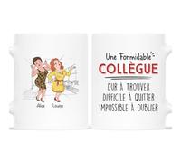 Cadeau Plus Mug Personnalisé Prénom - Une Formidable Collègue Dur À Trouver - Cadeau depart collegue, cadeau retraite (2 femmes)
