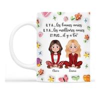 Cadeau Plus Mug Personnalisé Prénom - Une Meilleure Amie - Tasse amitié, Cadeau meilleure amie, cadeau bff, mug soeur personnalisé, tasse personnalisable amitie (Modèle #1-2 Femmes)