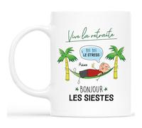 Cadeau Plus Mug Personnalisé Prénom - Vive La Retraite, Bye Bye Le Stress - Mug Retraite, Tasse Retraite, Cadeau Depart Retraite Humoristique, Cadeau Depart Collegue (Homme)