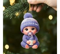 Cadeau Plus Ornement Acrylique Personnalisé - Premier Noël de Bébé - Cadeau 1er Noel Bebe, Mon Premier Noël, Ornement personnalisé, Premiere Boule de Noel personnalisé (Fille #3)