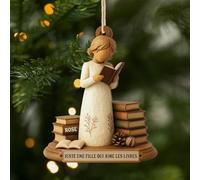 Cadeau Plus Ornement Bois Personnalisé - Juste Une Fille Qui Aime Les Livres - Décoration noël, Boules de Noel personnalisées, l'amour des Livres, Cadeau pour Les Amateurs de Lecture (Modèle 4#)