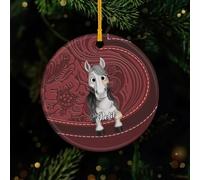 Cadeau Plus Ornement Céramique Personnalisé - Portrait de Chevaux - Déco Noel, Boule Noel personnalisée, Ornement De Noël Cheval, céramique (1 Cheval)