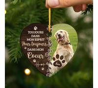 Cadeau Plus Ornement Céramique Personnalisé - Si l'amour Avait PU Te Sauver - Decoration Noel Chien, Commémoratif Chien Personnalisé, Boule de Noel personnalisée Photo, Ornement Noel personnalisé