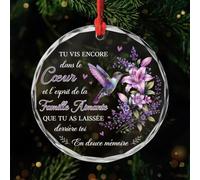 Cadeau Plus Ornement Parce Que Quelqu'un Que J'aime Est Au Ciel - Décoration Funéraire pour Tombe, Ornement Noel, Decoration Sapin Noel, Médaillon Funéraire, Boule Cristal