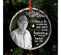 Cadeau Plus Ornement Personnalisé - Je suis Toujours avec Toi - Boules de Noel personnalisées, Ornement Noel personnalisé, Portrait commémoratif personnalisé, Boule de noël Photo (Modèle #1)