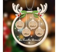 Cadeau Plus Ornement Personnalisé - Notre Famille - Décoration de Noël pour Famille, Boules de Noel personnalisées, Déco de noël avec prénom, Ornement Noel personnalisé (4 Enfants')