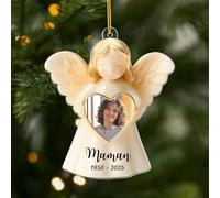 Cadeau Plus Ornement Personnalisé - Ornement Commémoratif avec Photo - Boules de Noel personnalisées, Noel, Portrait commémoratif personnalisé, Boule de noël Photo (Modèle #1)