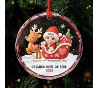 Cadeau Plus Ornement Personnalisé - Premier Noël De Bébé - Boule de Noel Premier Noel, Mon Premier noël, Boules de Noel personnalisées, Ornement Personnalisé pour Nouveau-né (Modèle #2)
