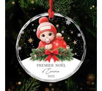 Cadeau Plus Ornement Personnalisé - Premier Noël De Bébé - Boule de Noel Premier Noel, Mon Premier noël, Boules de Noel personnalisées, Ornement Personnalisé pour Nouveau-né (Modèle 3)