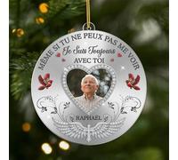 Cadeau Plus Ornement Personnalisé - Quand Un Cardinal Apparaît - Boules de Noel personnalisées, Ornement Noel personnalisé, Portrait commémoratif personnalisé, Boule de noël Photo (modèle #4)