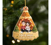 Cadeau Plus Ornement Personnalisé - Toi Et Moi Ça Va Le Faire - Ornement Noël en Acrylique Personnalisé Couple, Cadeaux Amoureux, Boules de Noel personnalisées, Cadeau Mariage (modèle #1)