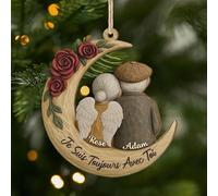 Cadeau Plus Ornement Personnalisé - Toujours avec Toi - Boules de Noel personnalisées, Ornement Noel personnalisé, Portrait commémoratif personnalisé, Cadeau personnalisé Couple (modèle #1)
