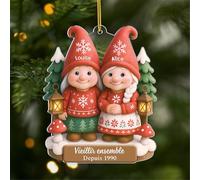 Cadeau Plus Ornement Personnalisé - Vieillir Ensemble - Cadeau Meilleure Amie, Cadeaux pour Couple, Boules de Noel personnalisées, Ornement Noel personnalisé (Modèle #2)