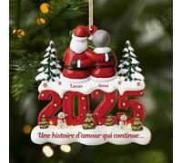 Cadeau Plus Ornement Personnalisé - Vieillir Ensemble Couple - Ornement Noël en Acrylique Personnalisé Couple, Cadeaux Amoureux, Boules de Noel personnalisées (modèle #4)