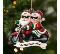 Cadeau Plus Ornement Personnalisé - Vieillir Ensemble [Effet d'impression 3D] - Ornement Noël Acrylique Personnalisé Couple Insolite, Cadeaux Amoureux, Boules de Noel, Couple Sapin Noël (Modèle #5)