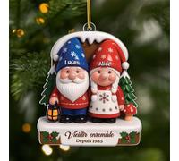 Cadeau Plus Ornement Personnalisé - Vieillir Ensemble - Ornement Noël en Acrylique Personnalisé Couple, Cadeaux Amoureux, Boules de Noel, Couple Sapin Noël (Modèle #12)