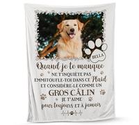 Cadeau Plus Plaid Personnalisé - Chien Et Chat Commémoratif avec Photo - Un Gros Câlin - Plaid personnalisé Photo, Couverture personnalisée Photo, Serviette personnalisée Photo (Modèle 1)