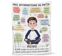 Cadeau Plus Plaid Personnalisé - Mes Affirmations du Matin - Couverture Personnalisée, Plaid Personnalisable (Homme)