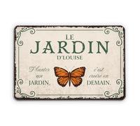 Cadeau Plus Plaque Métal Personnalisée - Le Jardin De - Plaque metal vintage, decoration murale jardin, plaque de porte personnalisée, pancarte jardin (Modèle #1)