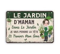 Cadeau Plus Plaque Métal Personnalisée - Œuvre De Cœur - Plaque metal vintage, decoration murale jardin, plaque de porte personnalisée, pancarte jardin (Modèle #5)
