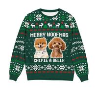 Cadeau Plus Pull Moche Personnalisé Prénom - Joyeux Noël Aux - Pull noël Homme, Sweat Moche Noel, Christmas Sweater, Haut Personnalisable, Sweat Personnalisable (Modèle #1)