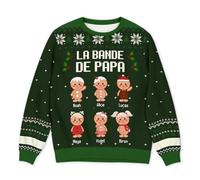 Cadeau Plus Pull Moche Personnalisé Prénom - La Fournée Parfaite De Mamie/Papi - Pull Noel Famille, Pulls Moche de Noel (FR/ES, Alpha/Lettres, S, 6TG, Taille Normale, Taille Normale, 6 Enfants)