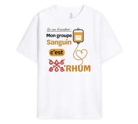 Cadeau Plus T-Shirt - Mon Groupe Sanguin C'est Rhum - Humour Alcool Apéro, Cadeau Humoristique, Tee Shirt Homme, T-Shirt Drole