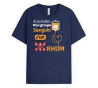 Cadeau Plus T-Shirt - Mon Groupe Sanguin C'est Rhum - Humour Alcool Rhum Apéro, Cadeau Rhum, Cadeau Humoristique, Tee Shirt Homme Humour, Tee Shirt Humour, T-Shirt Alcool, Shirt Drole, Rhums