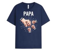 Cadeau Plus T-Shirt Papa Bosses De Boing Authentiques Personnalisé - Cadeau Fete des Peres Personnalisé Tee Shirt, Tee Shirt Papi Personnalisé (3 Enfants, Modèle #1)