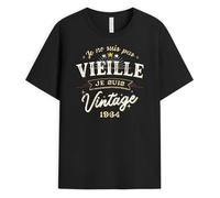 Cadeau Plus T-Shirt Personnalisé Année - Je Ne suis Pas Vieille, Je suis Vintage - T-Shirt Vintage, Tee-Shirt Personnalisé, Tee Shirt Humour, Tee Shirt Humour Femme, T-Shirt Personnalisé Femme