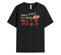 Cadeau Plus T-Shirt Personnalisé - Avant Les Cadeaux C'est Apéro - Cadeau Drôle Secret Santa, Cadeau Humoristique pour Noel, Tee Shirt Noel, Tshirt de Noel Homme, T Shirt de Noel, Tee Shirt de Noel