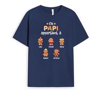 Cadeau Plus T-Shirt Personnalisé - Ce Papi Appartient À Noël Biscuits - Cadeau Fete des Papy Personnalisé, Cadeau Grand Pere Personnalisé, T-Shirt Papi, Tee Shirt Personnalisable Papy