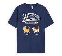Cadeau Plus T-Shirt Personnalisé - Cet Humain Appartient À - Fan de Chat, T-Shirt Femme, Tee Shirt Homme