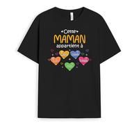 Cadeau Plus T-Shirt Personnalisé - Cette Maman Appartient À Cœur Aquarelle - Cadeau Fete des Meres Personnalisé, Cadeau Maman Personnalisé, Tee Shirt Fete des Meres, Tshirt Maman