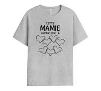 Cadeau Plus T-Shirt Personnalisé - Cette Mamie Appartient À Petits Cœurs - Cadeau Fete des Grand Mere Personnalisé, Cadeau Mamie Personnalisé, T-Shirt Mamie, Tee Shirt Personnalisable Mamie